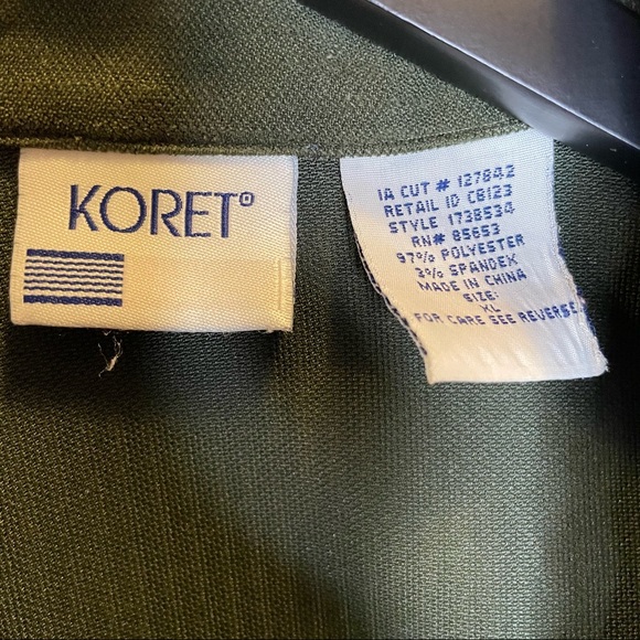 KORET Vintage Army Green Button Down Blouse Extra Large - Picture 4 of 6